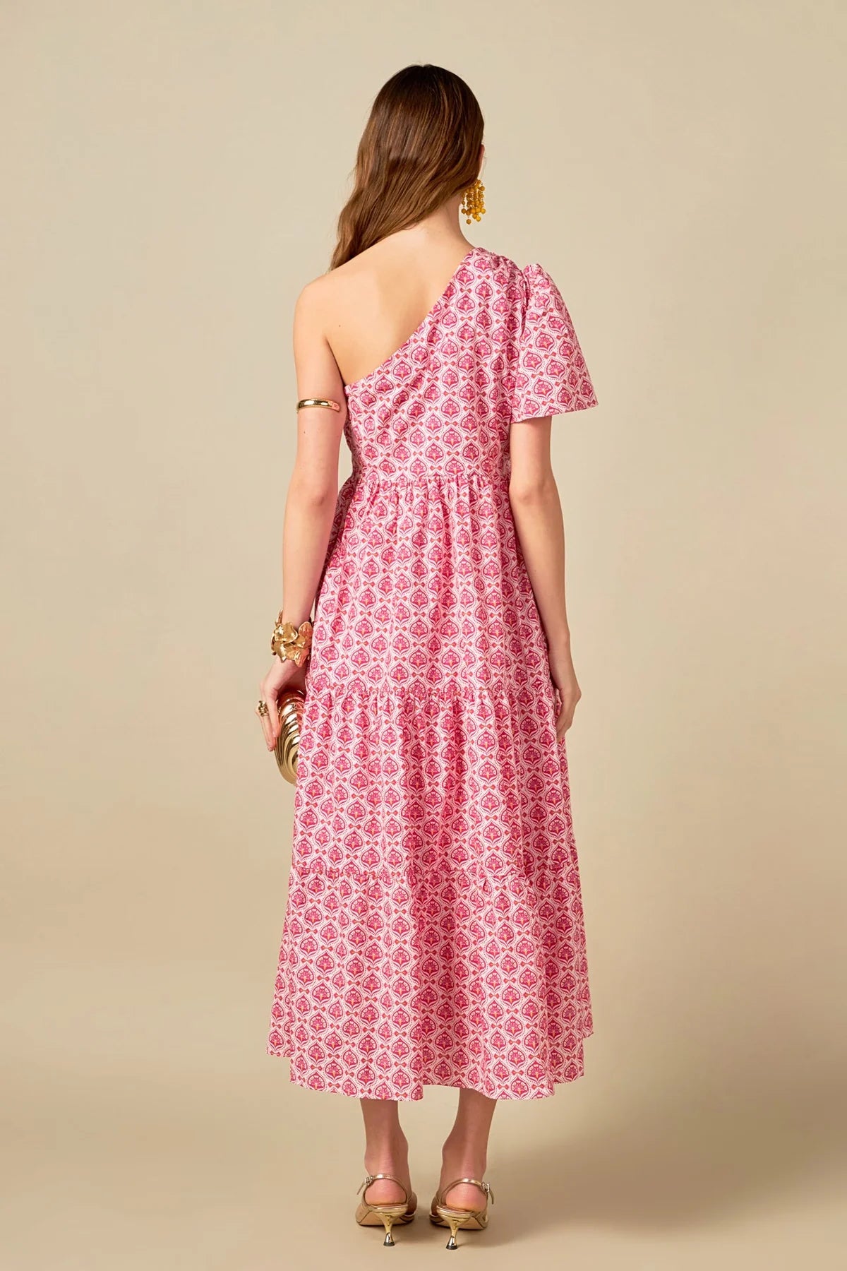 Floral one shoulder maxi dress