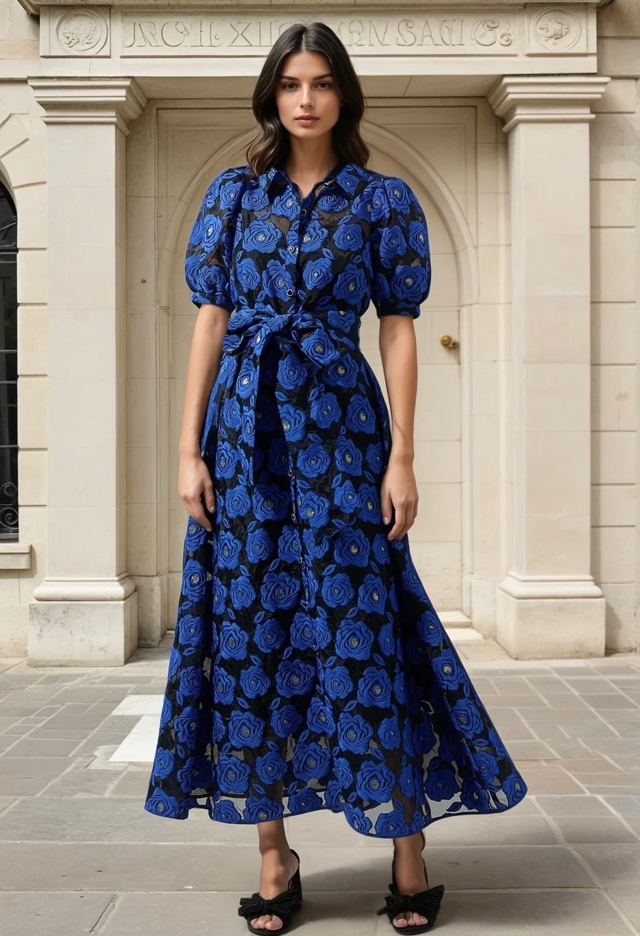 Aveline midnight blue maxi dress