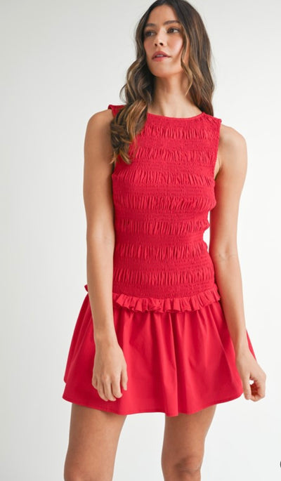 Fitted ruffle mini dress