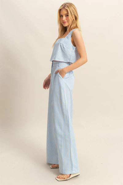 Lassy striped set in blue