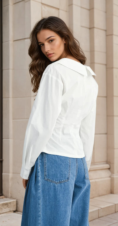 Taylin asymmetric wrap blouse