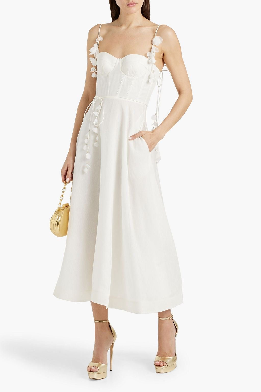 Dehlia linen blend midi dress