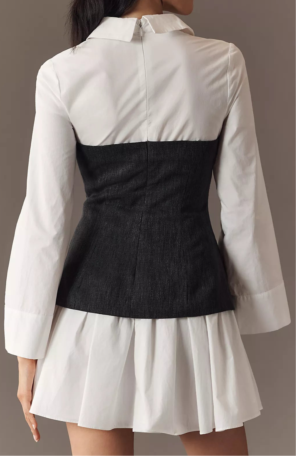 Mixed media poplin dress