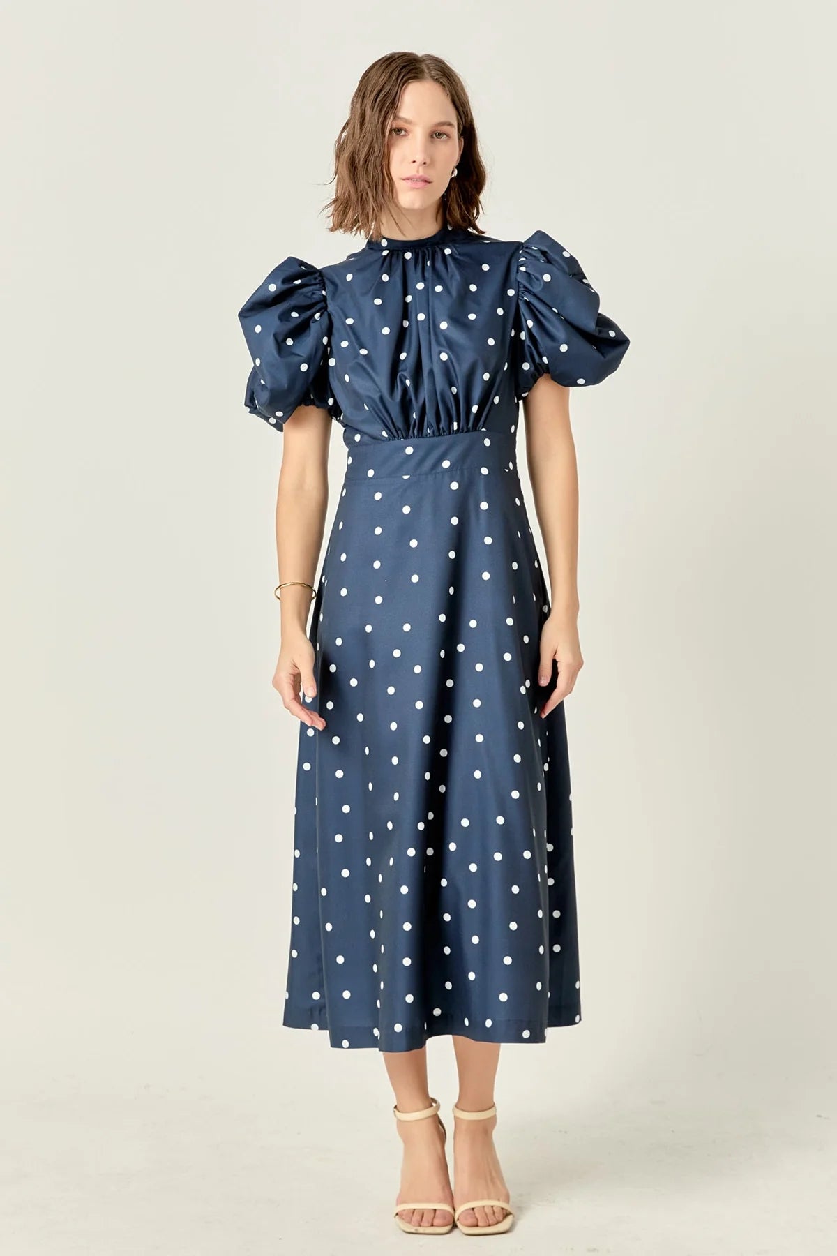 Open back dot dress
