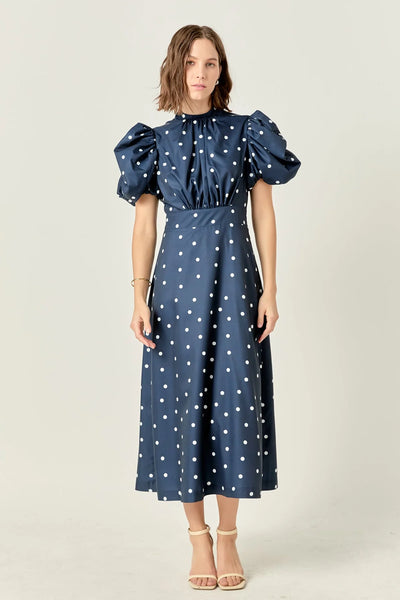Open back dot dress