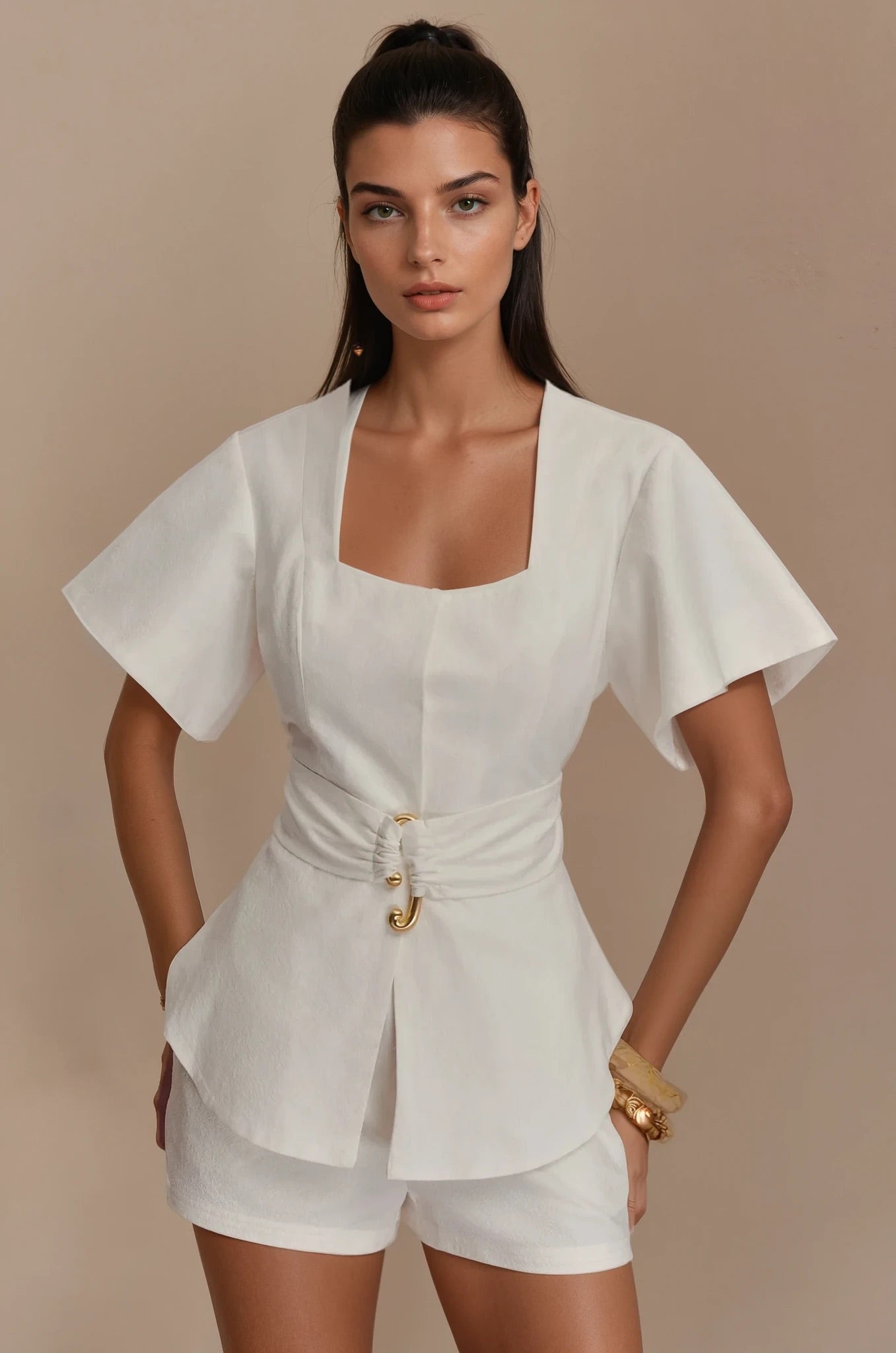 Liberty cotton short-sleeve top