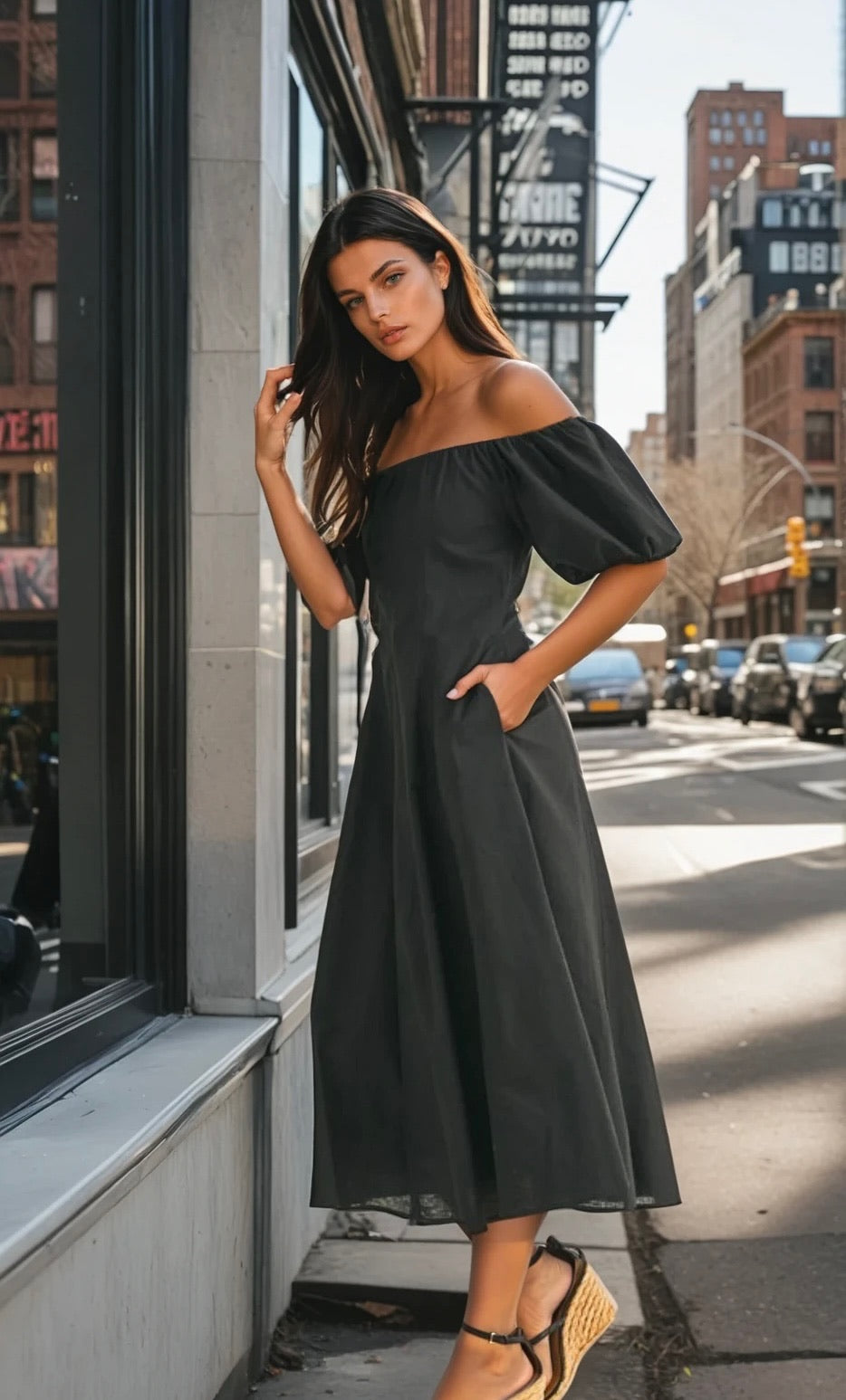 Lilly bubble sleeve fitted dress