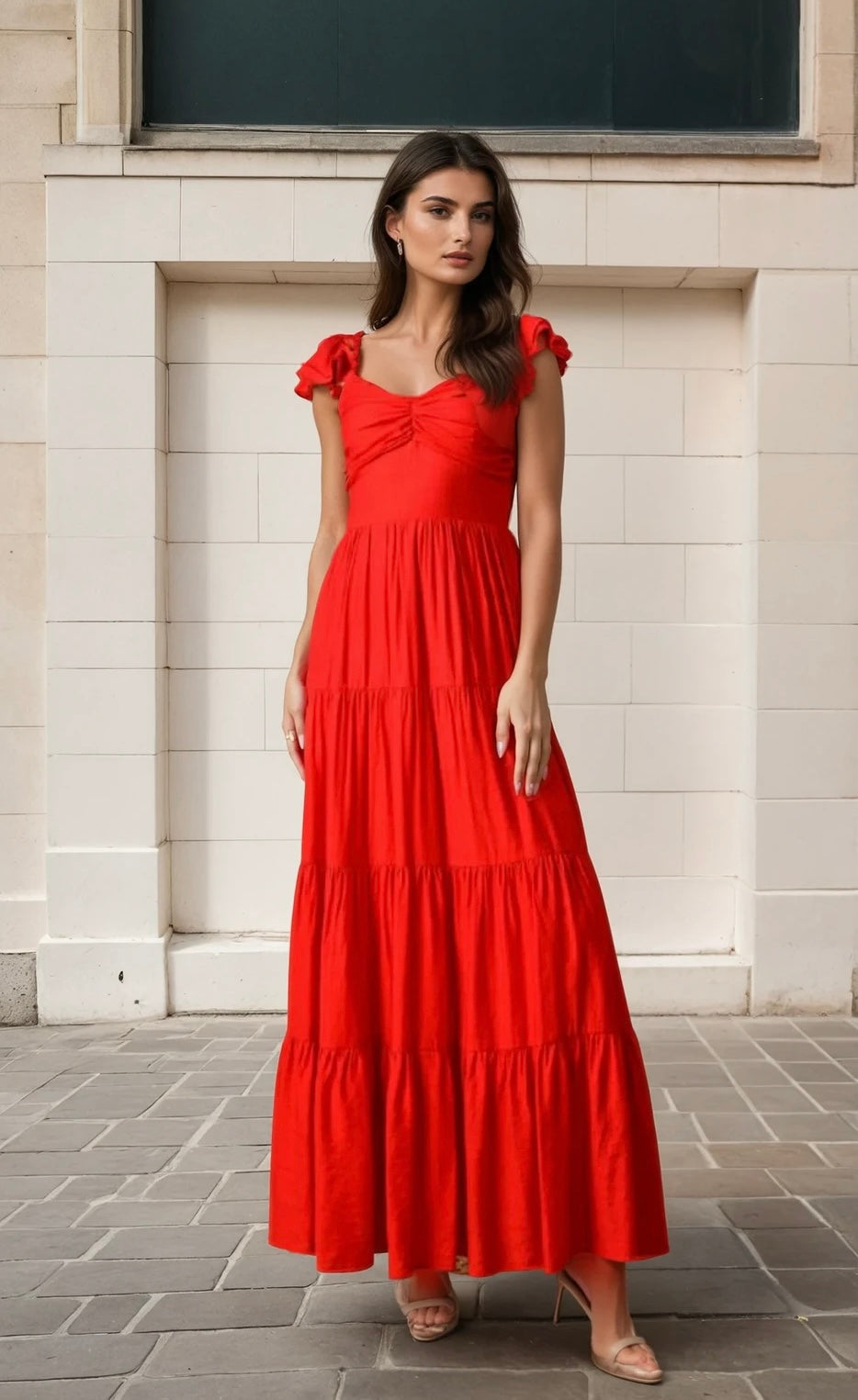Nicolle maxi red dress