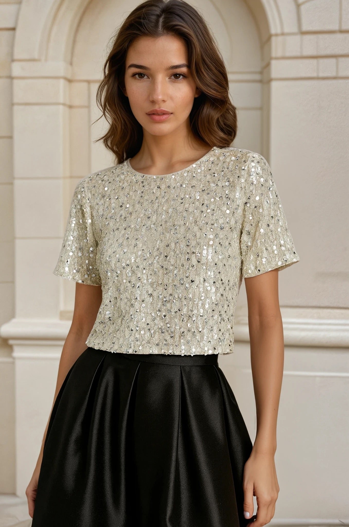 Sequin luxe top