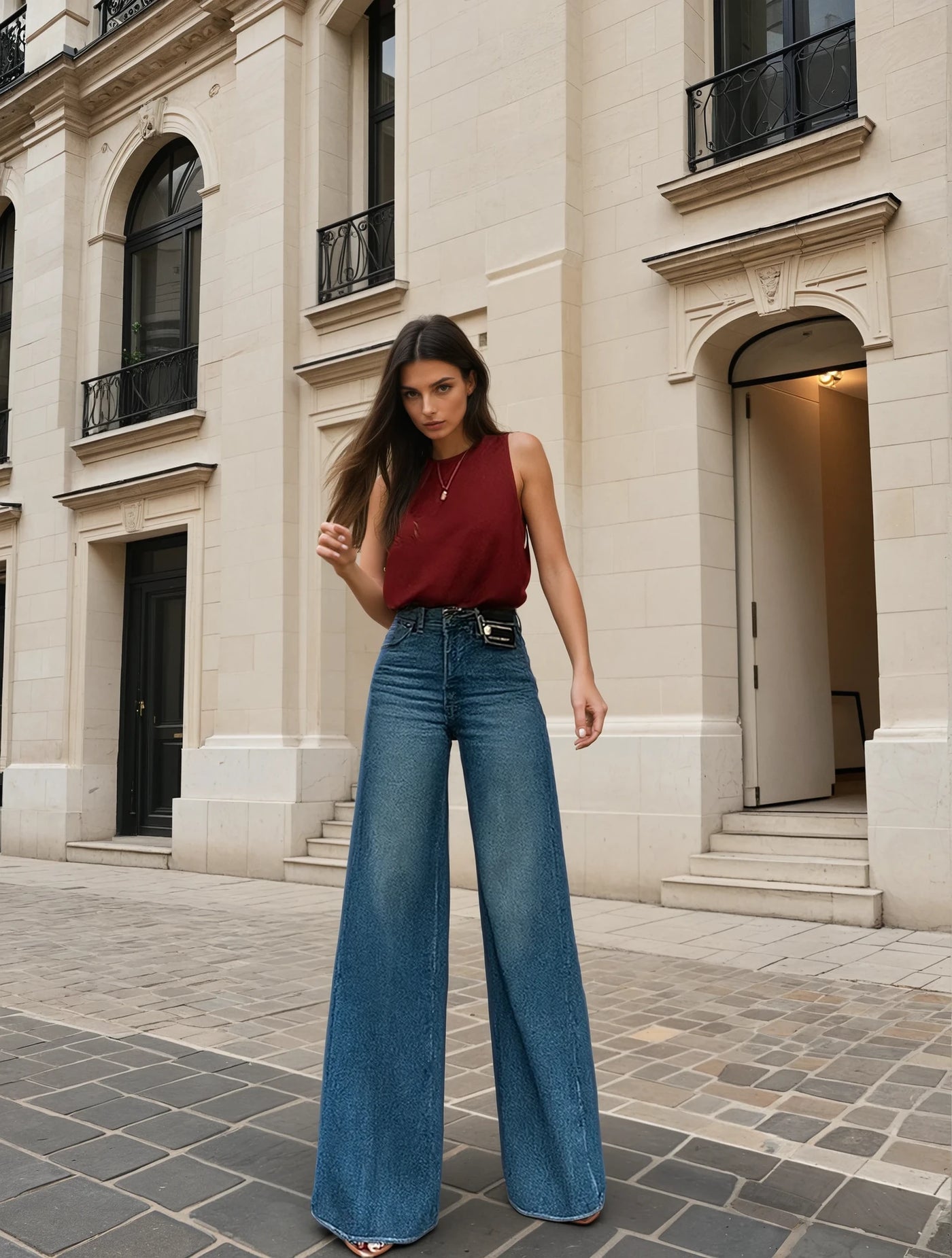 Sienna balloon top in red wine