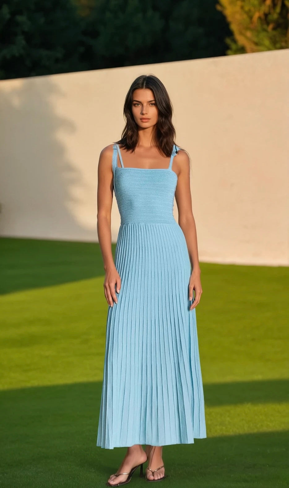 Lurex sleeveless maxi dress