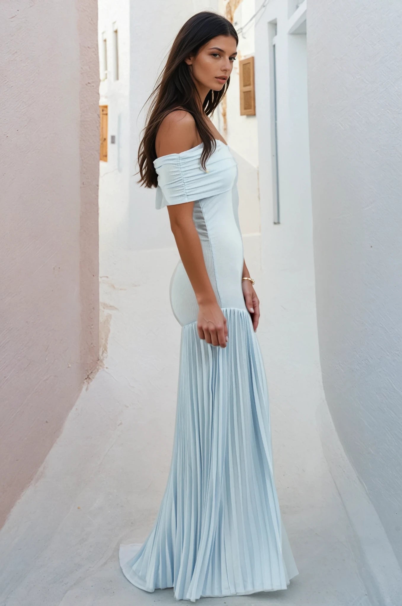 Lirio maxi dress in baby blue