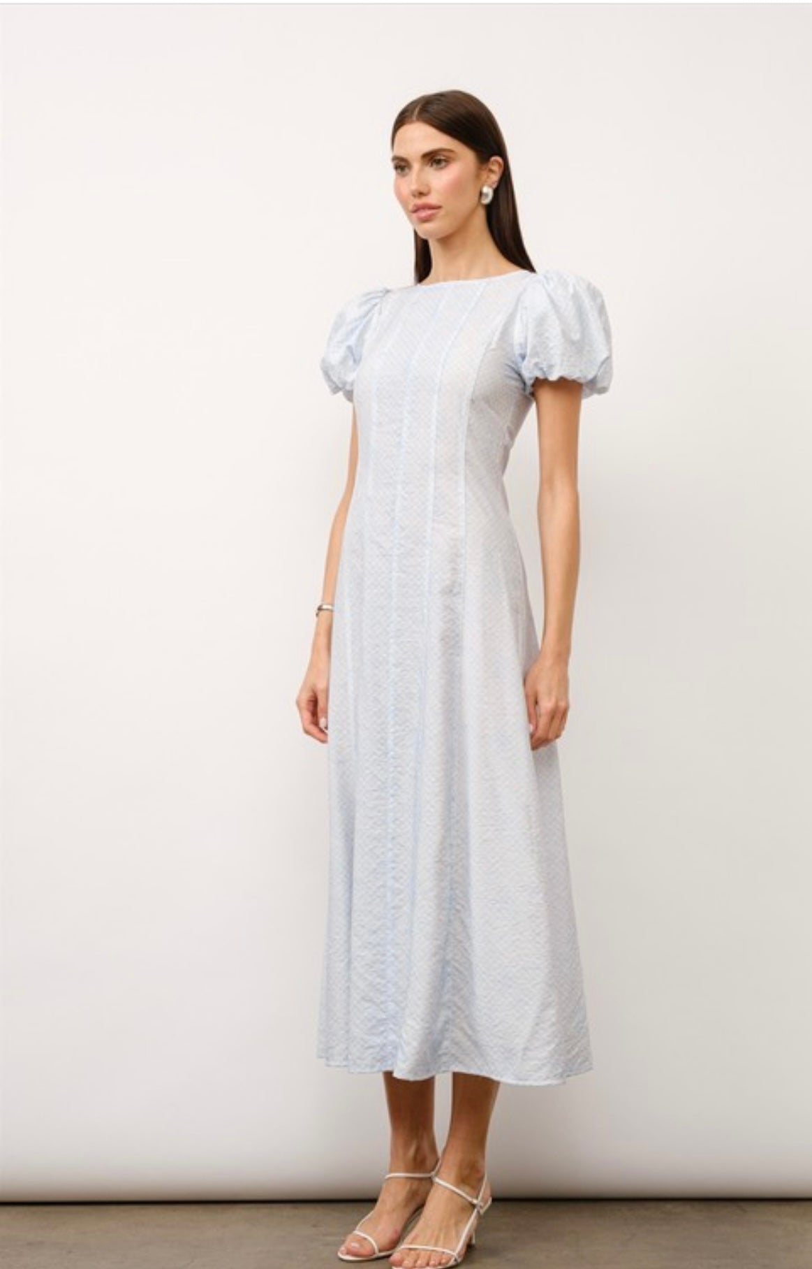Lucia puff sleeve midi dress