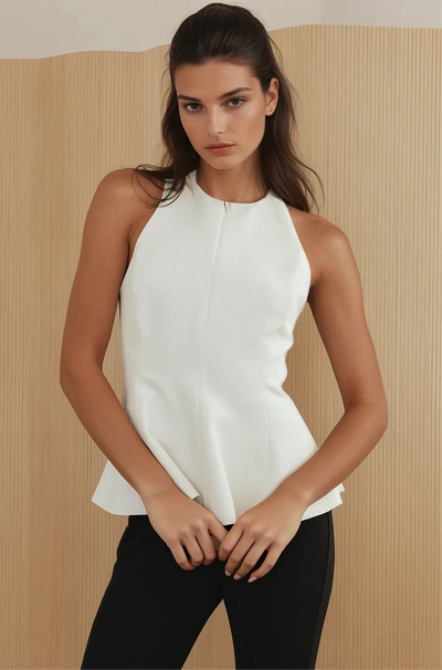 Halter blouse in off white