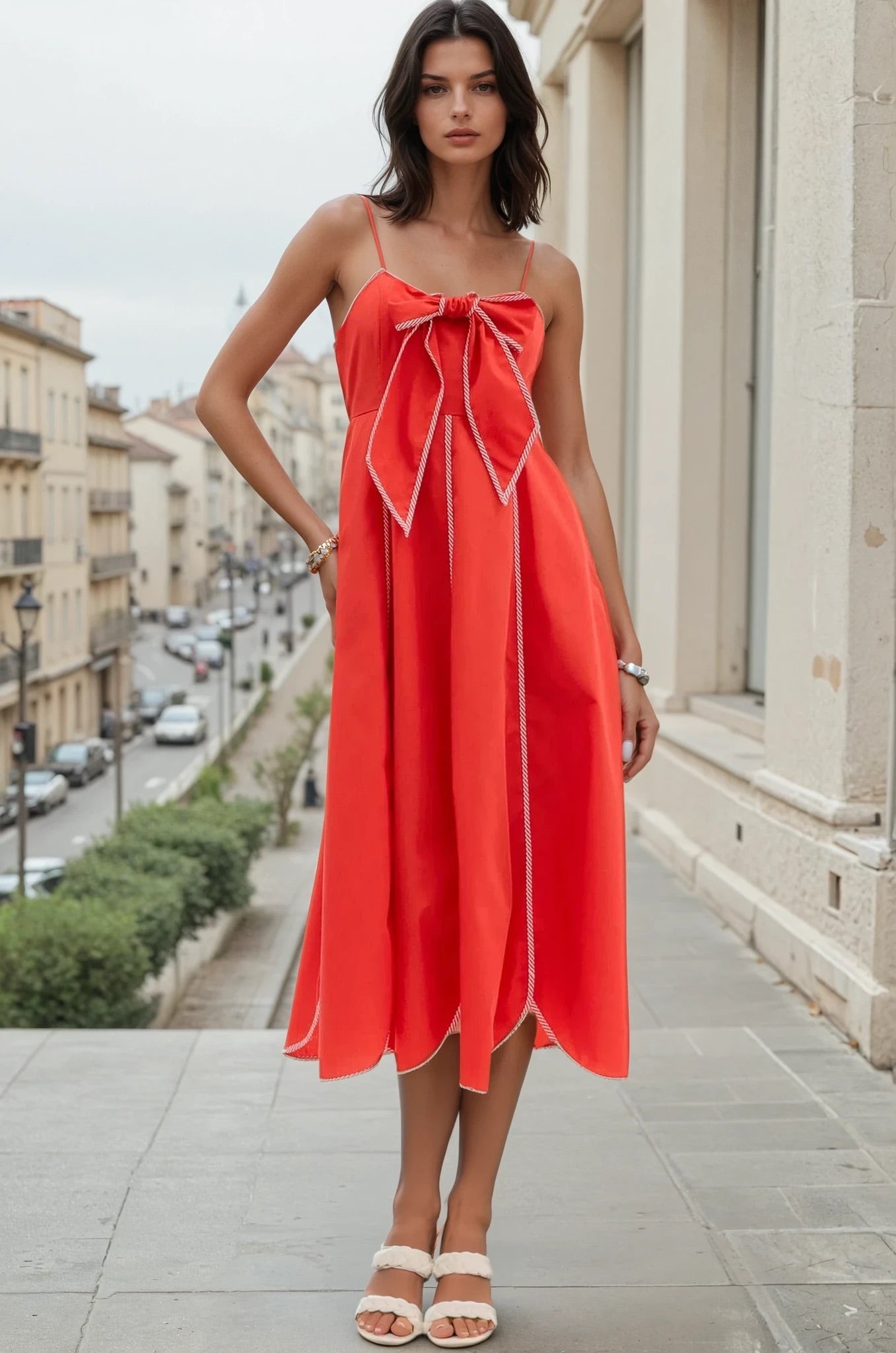 Demi midi bow dress