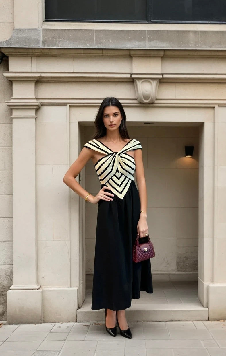 Marcela geometric fitted dress