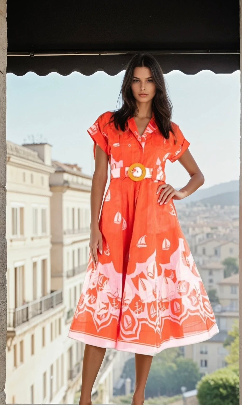 High tide dress in red