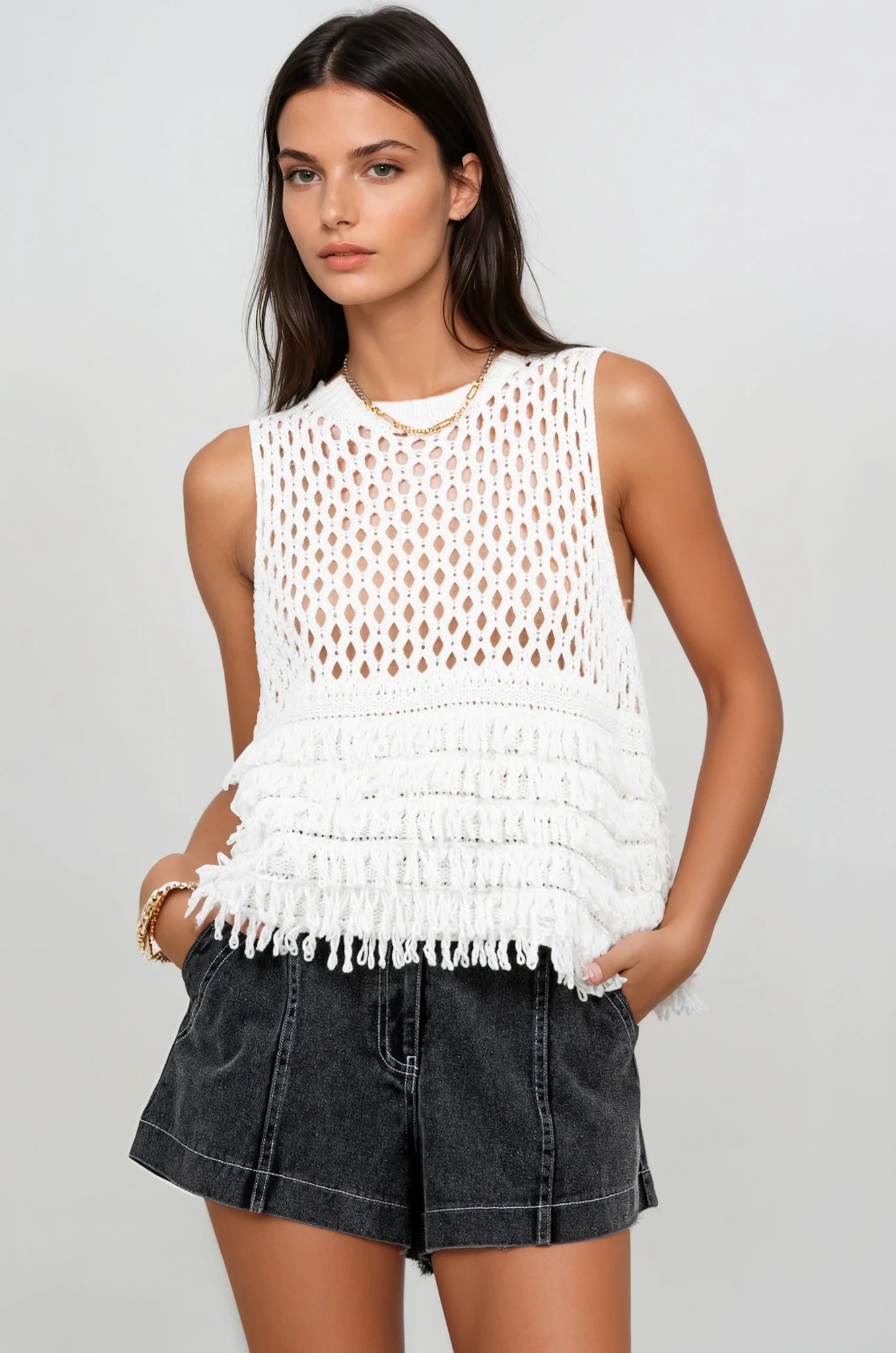 Isla fringe top
