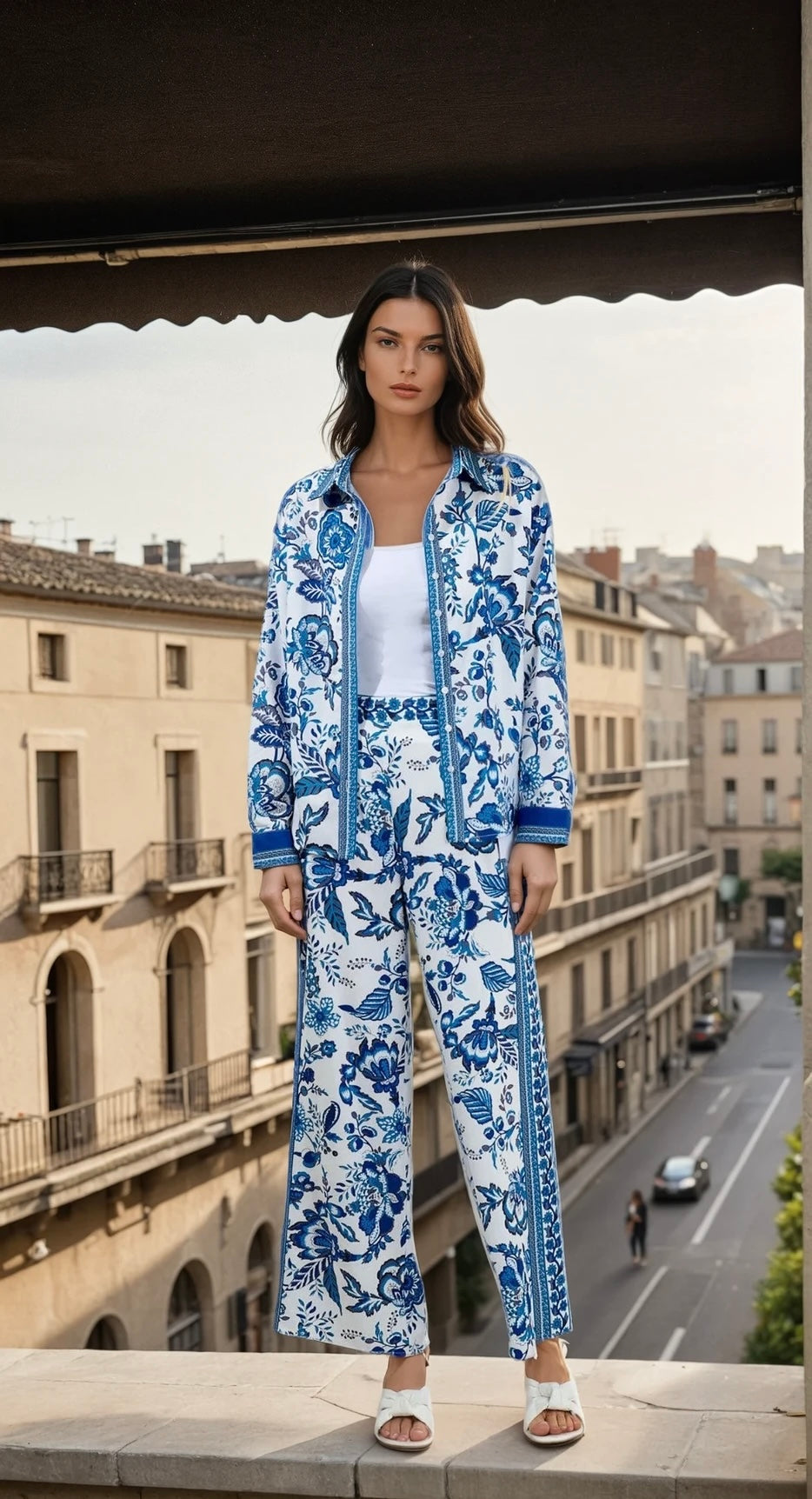 Santorini print pant set