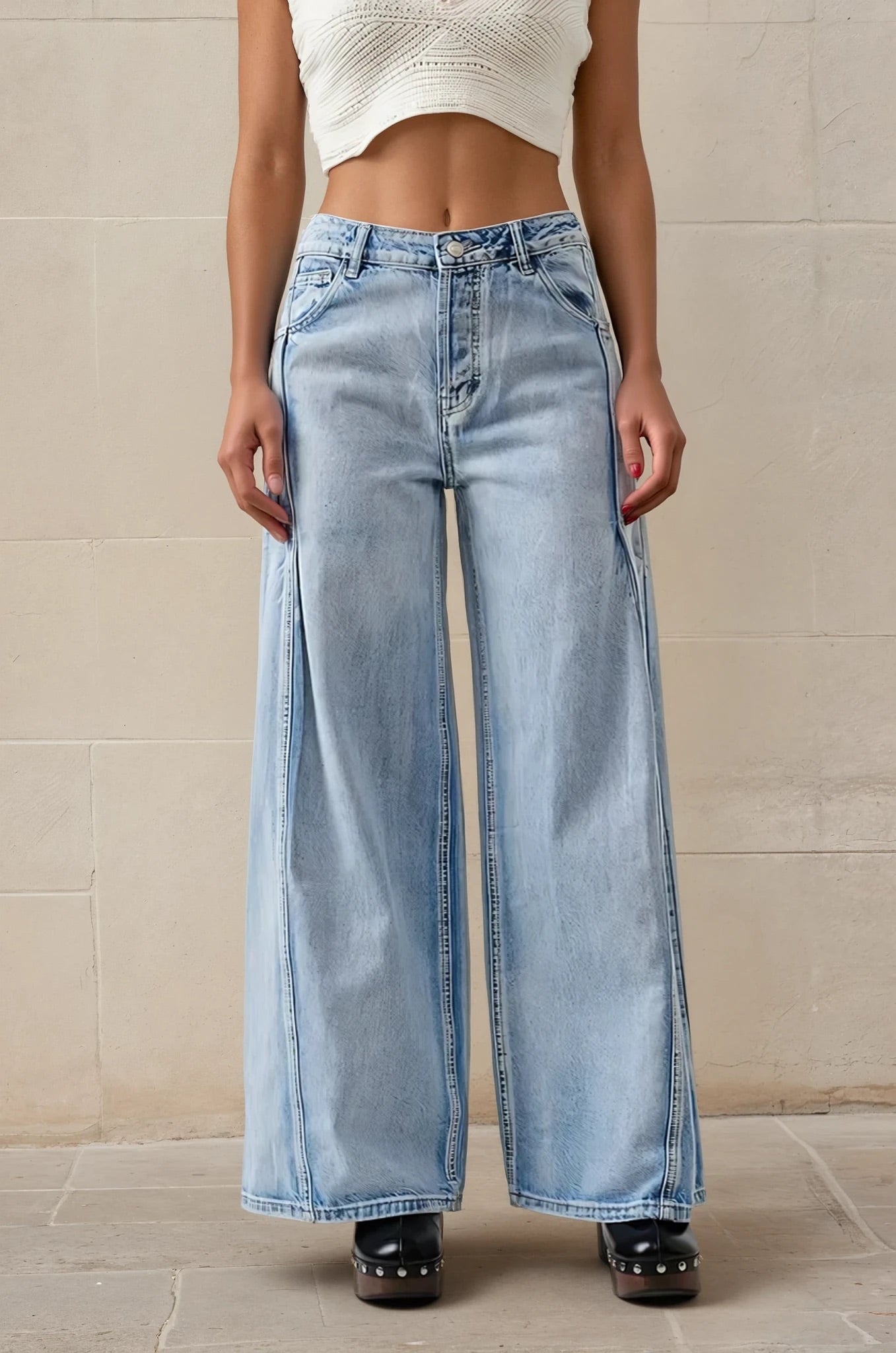 Kristen soft wide leg jean