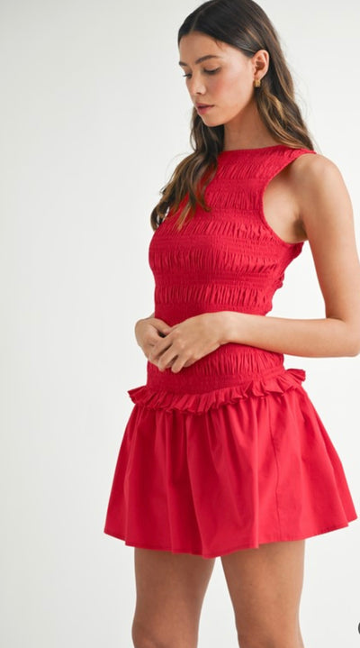 Fitted ruffle mini dress