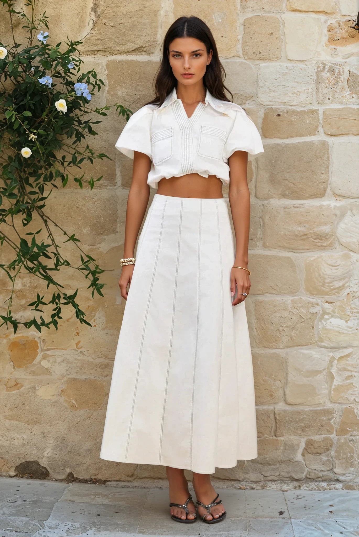 RESTOCK Juliette structured stitch detail set