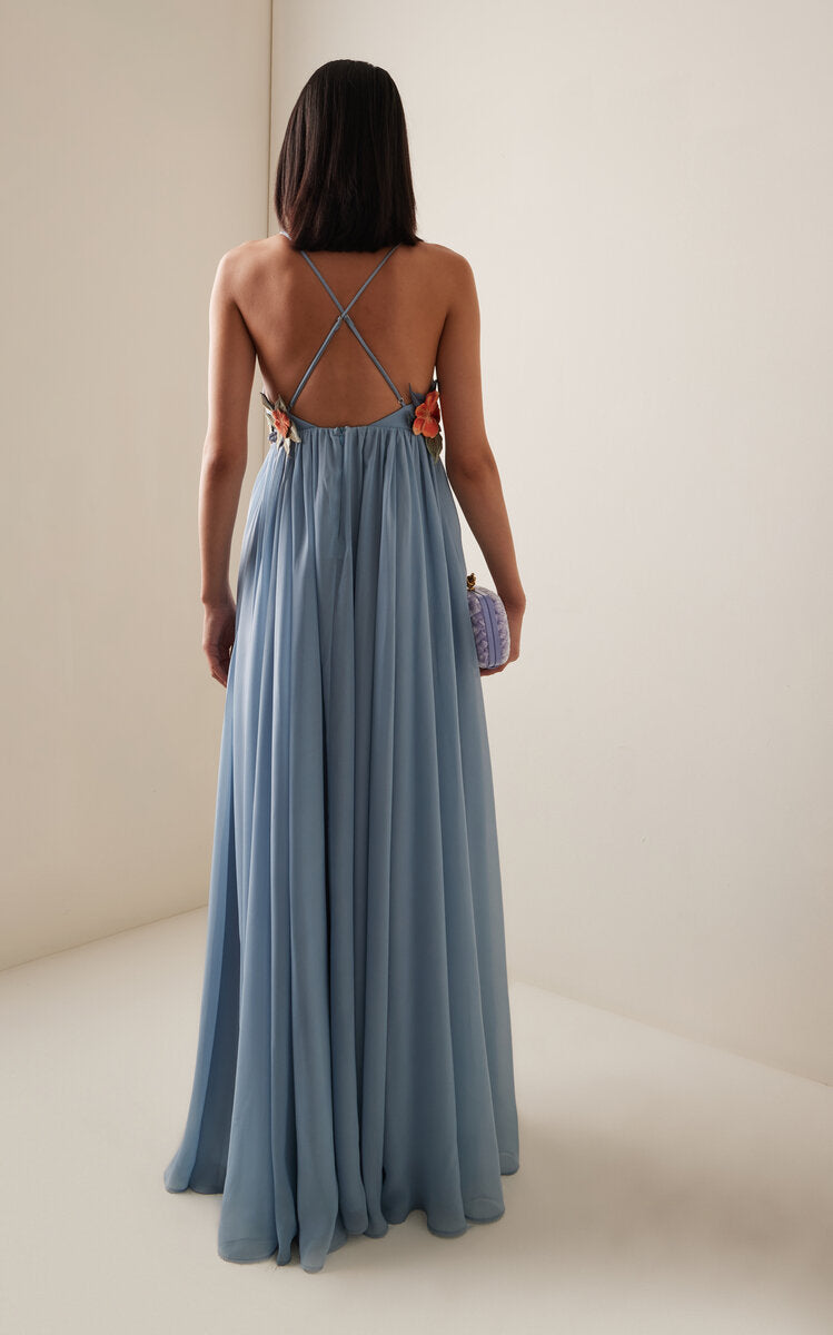 Lin applique floral maxi dress