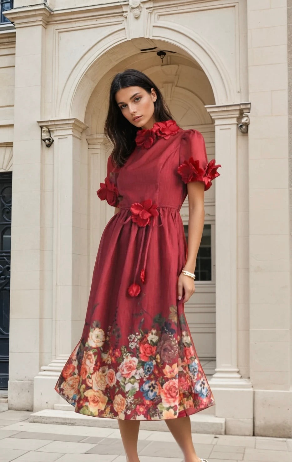 Vivi flower midi dress
