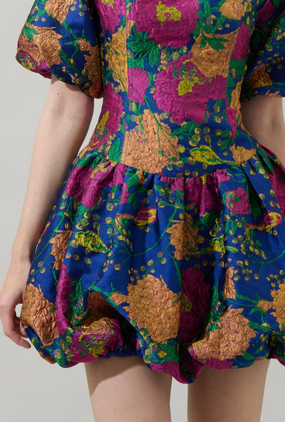 Iriana floral bubble mini dress