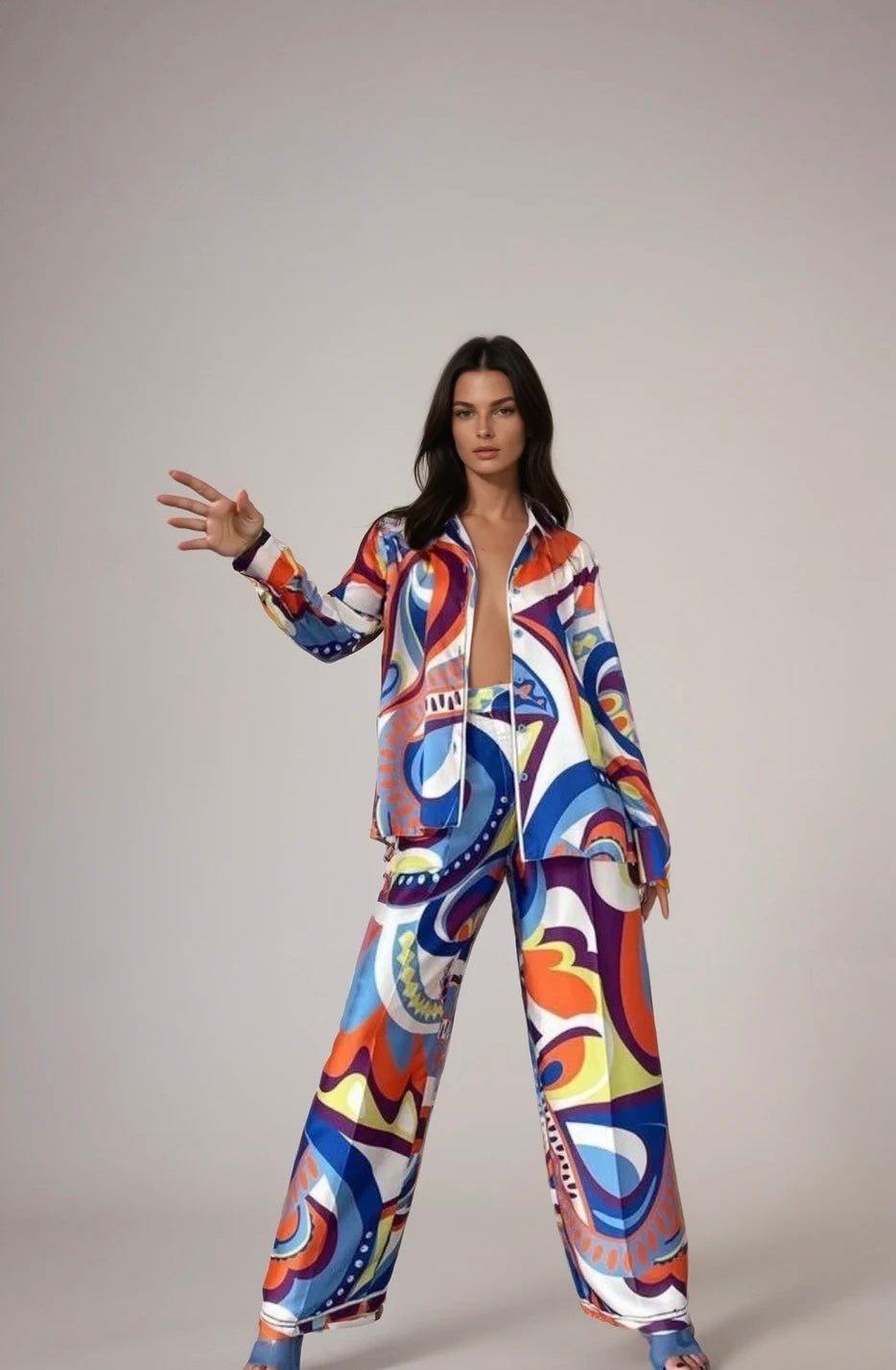 Capri print pant set