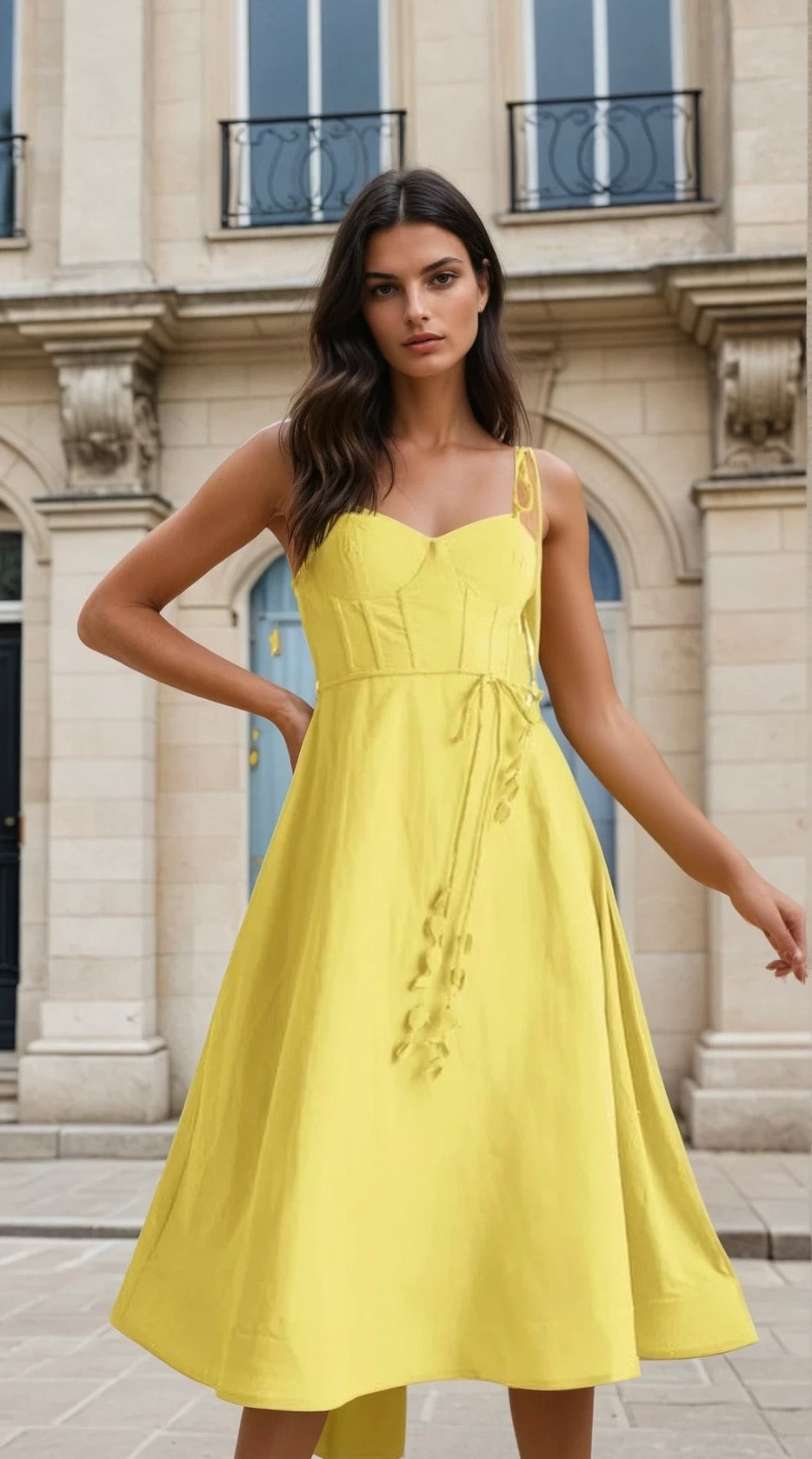 Bustier shoulder tie dress