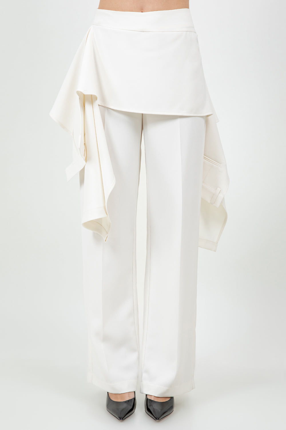 High rise overlapped skirt pant