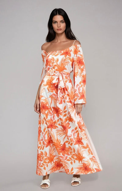 Nerola floral one shoulder maxi dress