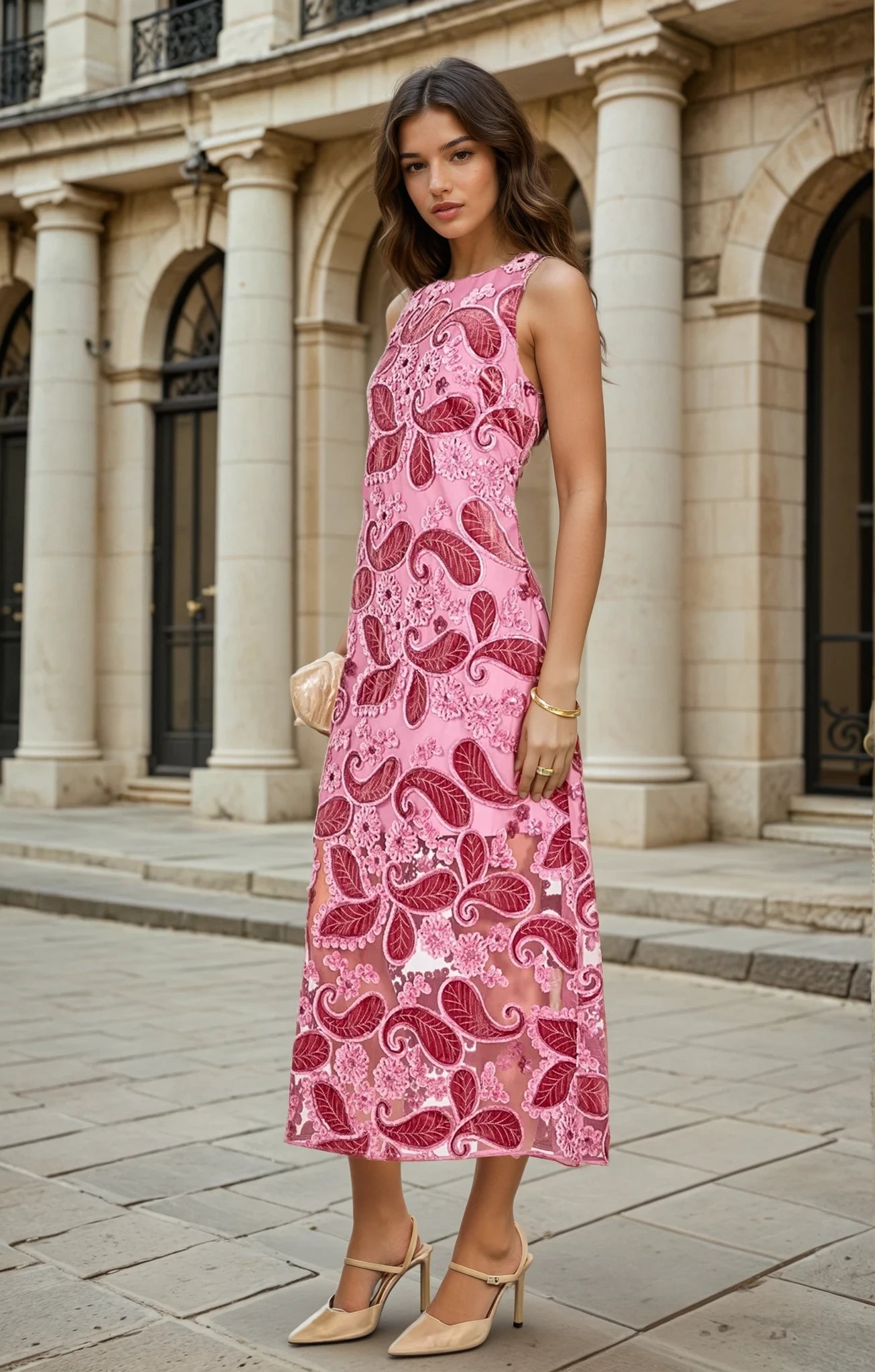 Lace cami maxi dress