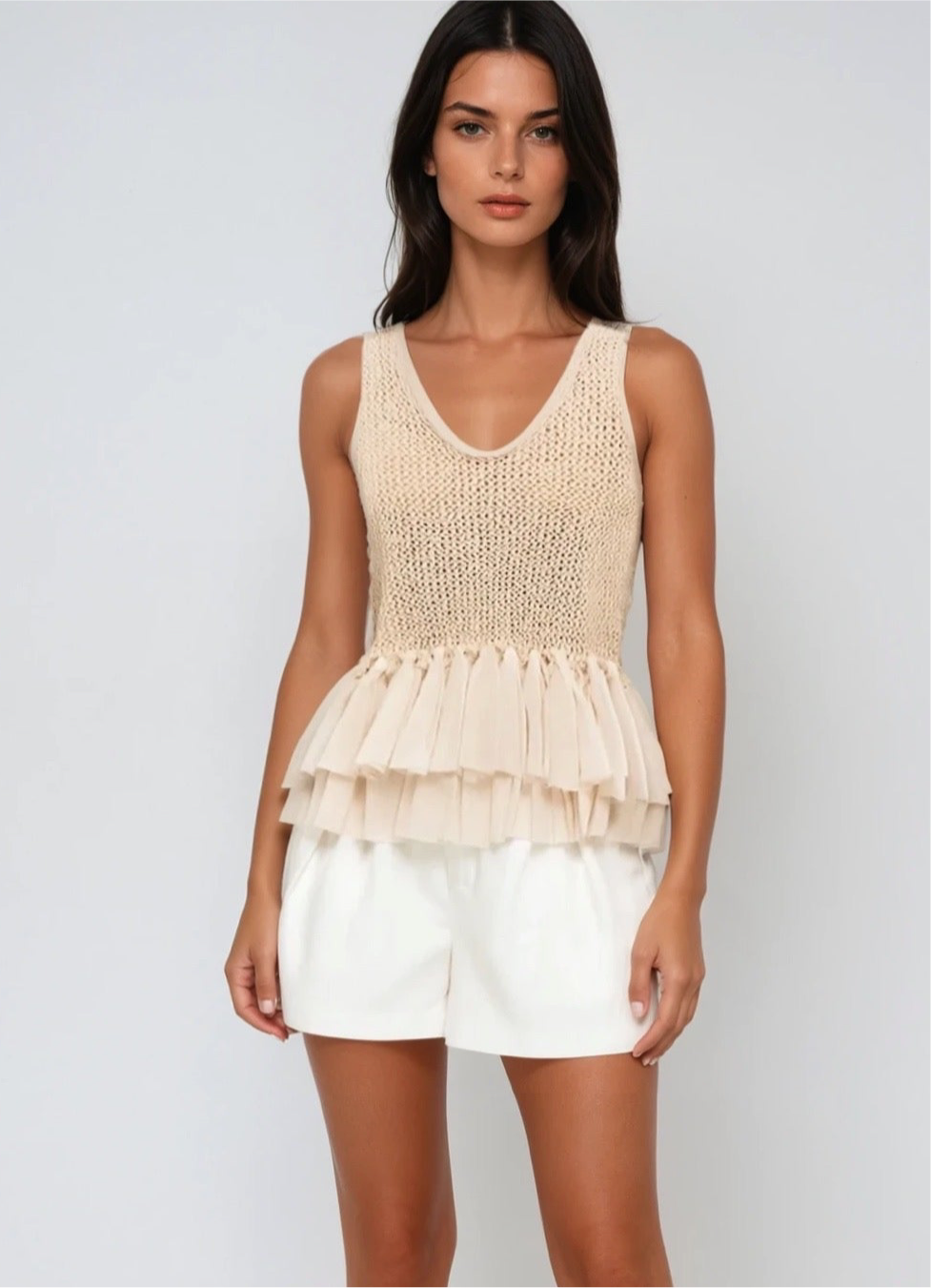 Laia mesh top on beige