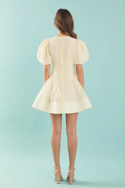 Bridget organza pintuck mini dress