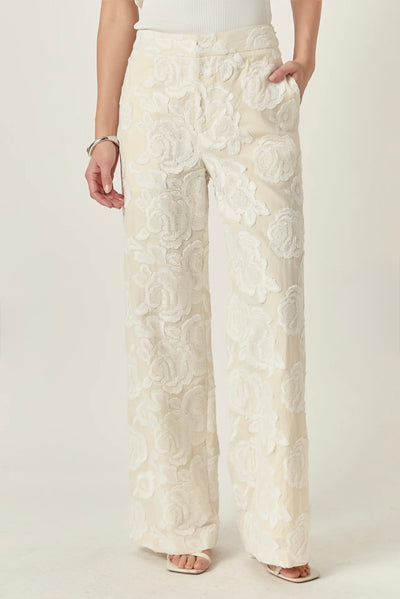 Ellison cream embroidered premium pant