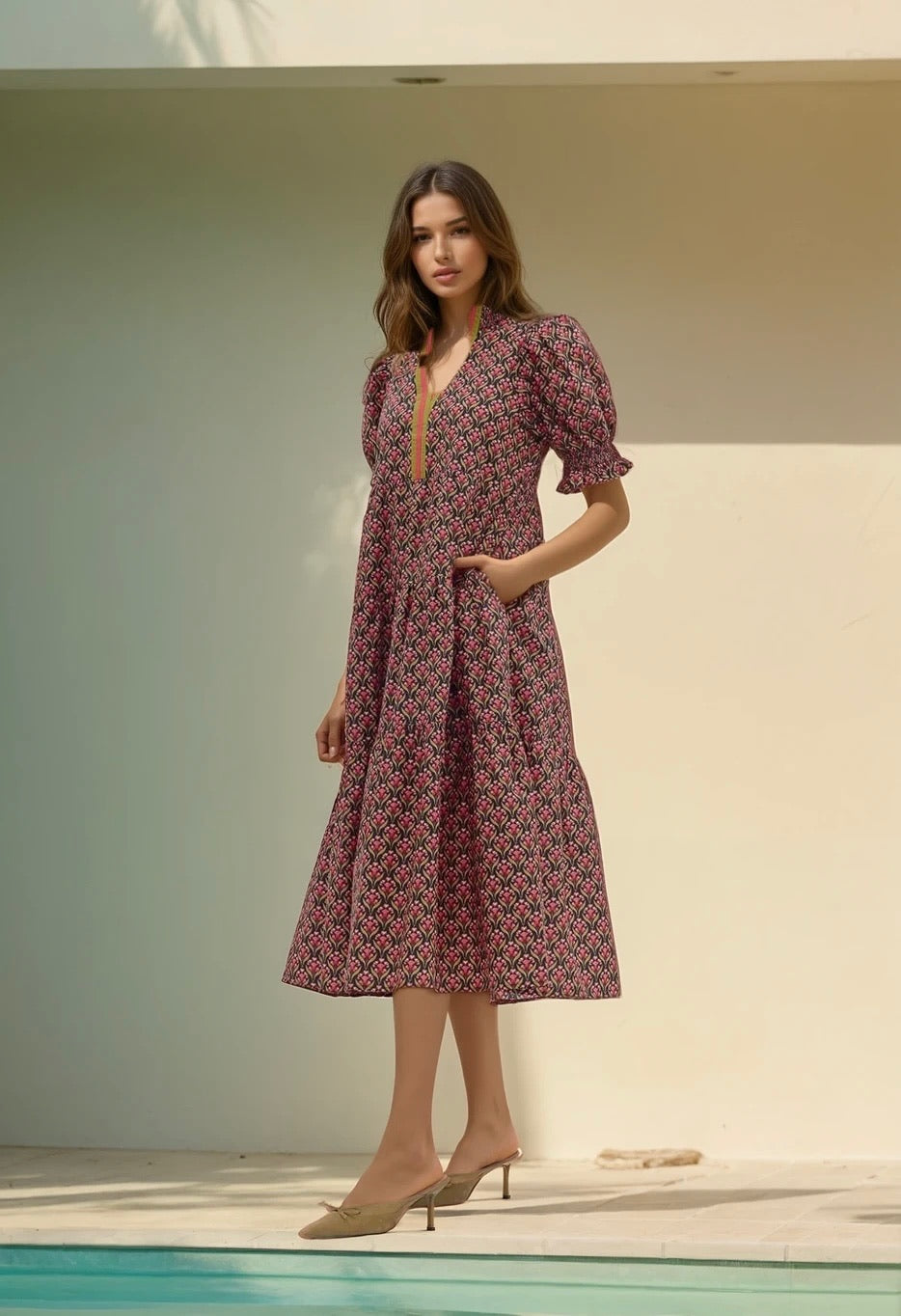 Loucia puff sleeve maxi dress