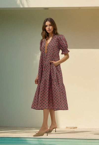 Loucia puff sleeve maxi dress