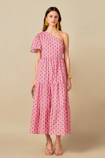 Floral one shoulder maxi dress