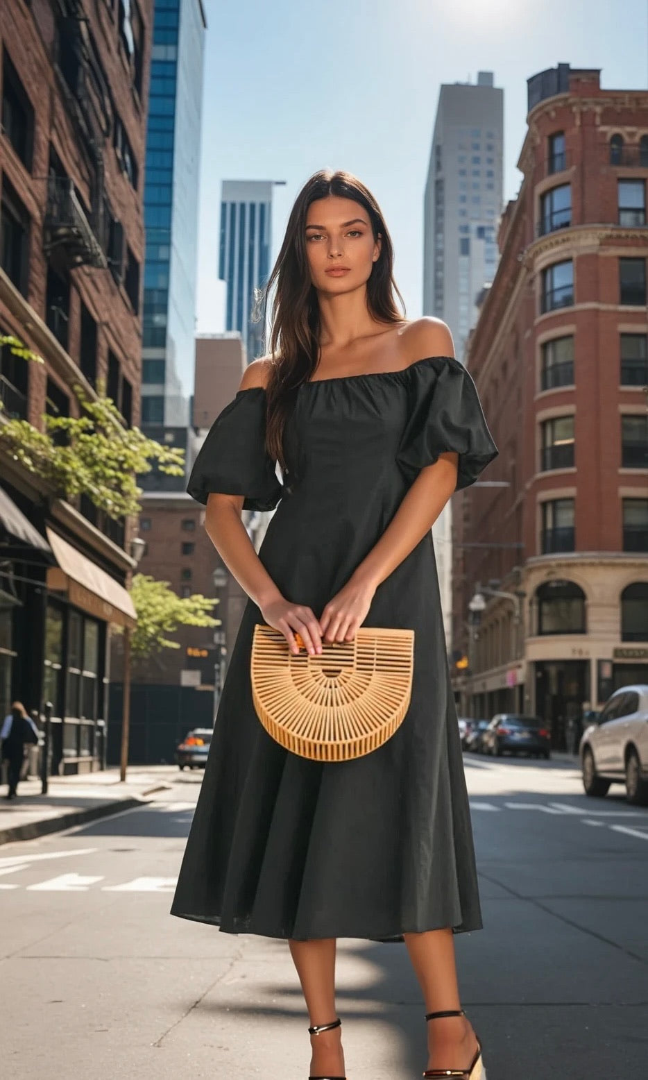 Lilly bubble sleeve fitted dress