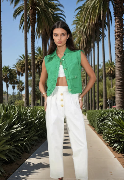 Fringe detailed vest