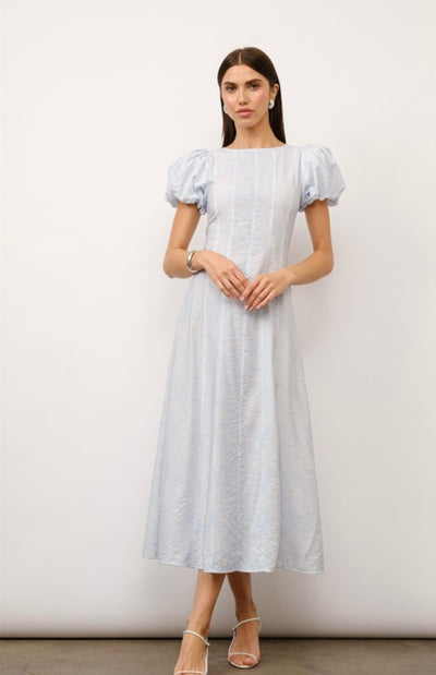 Lucia puff sleeve midi dress