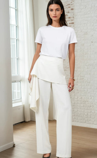 High rise overlapped skirt pant