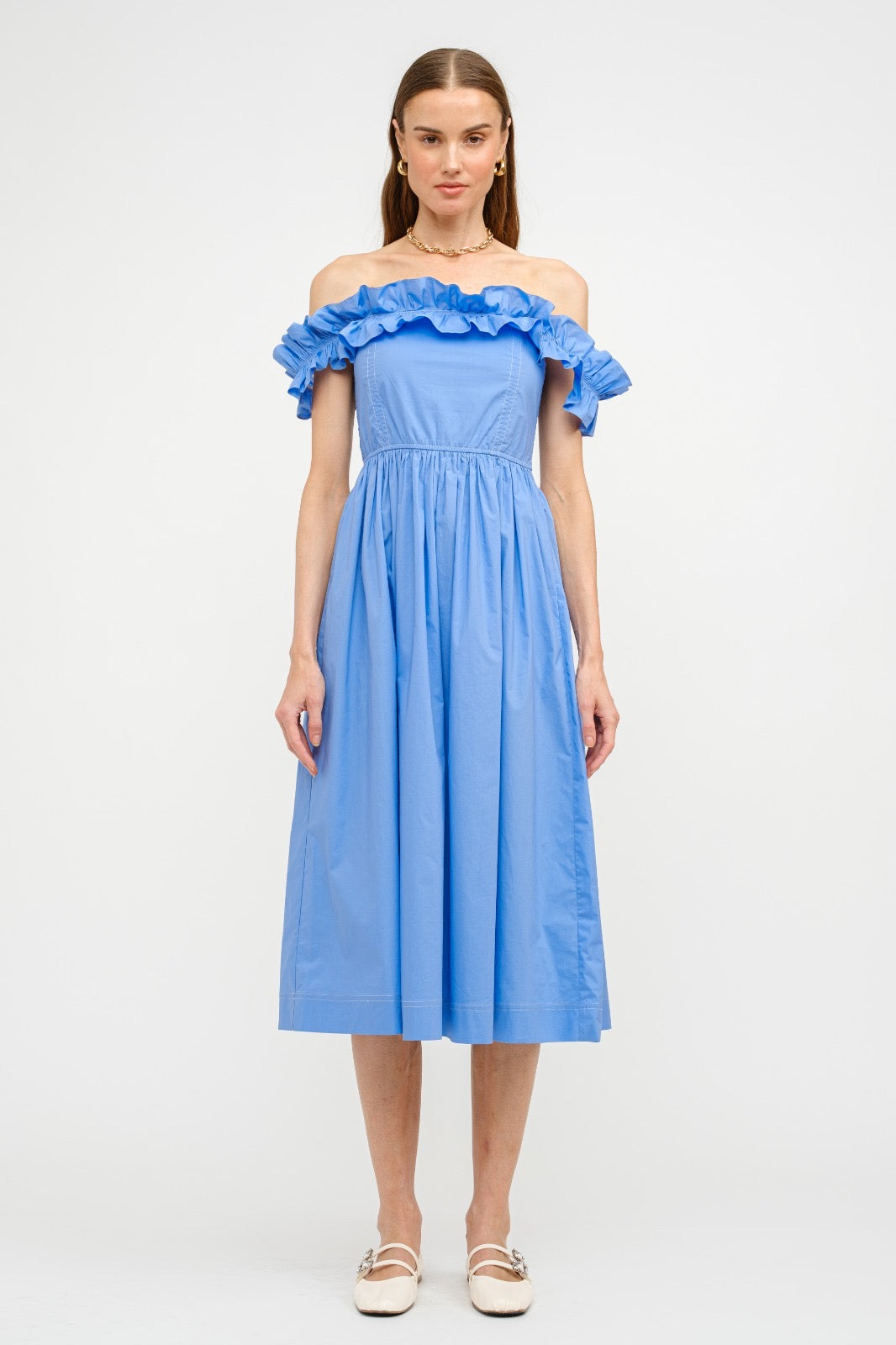 Hope off shoulder midi dress