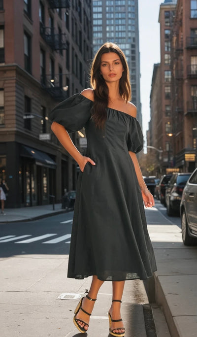 Lilly bubble sleeve fitted dress