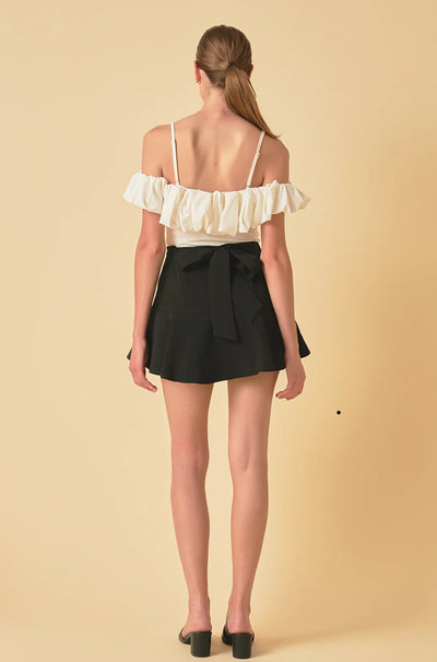 Off shoulder bubble top