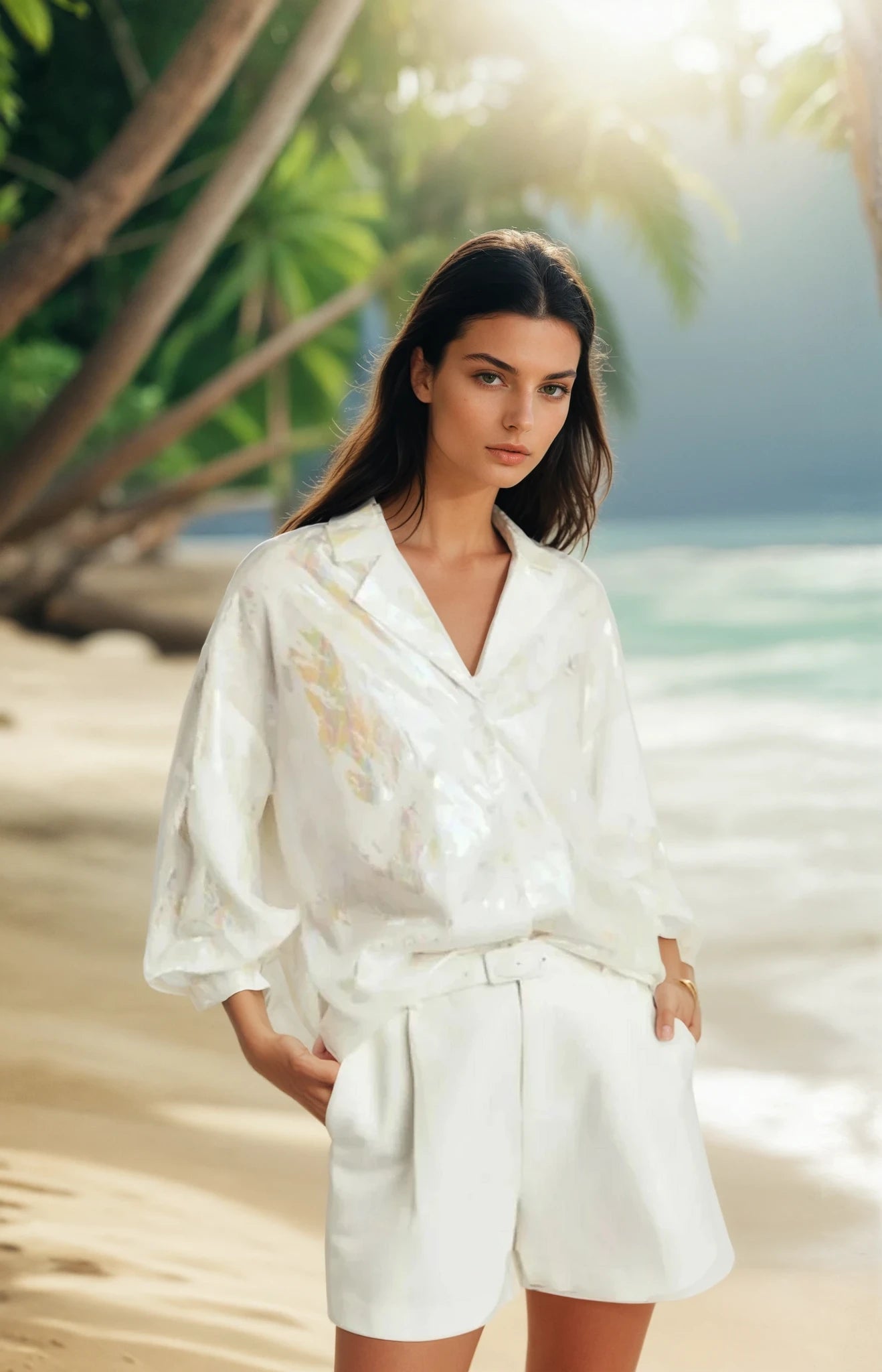 Tayla premium off white/gold blouse