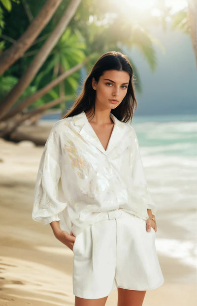Tayla premium off white/gold blouse
