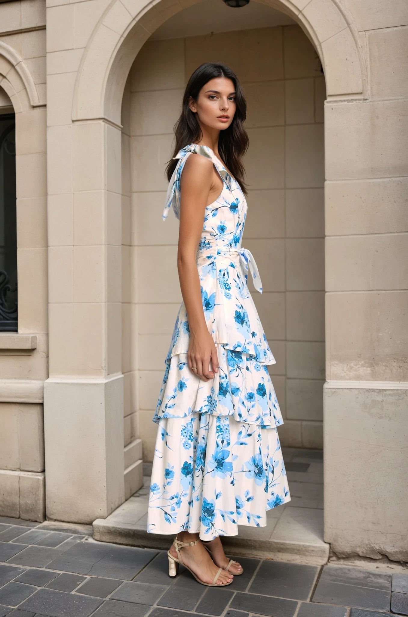 Valentina tiered midi dress